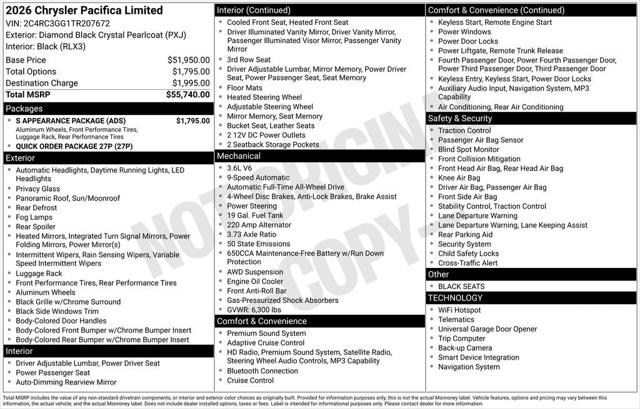 2026 Chrysler Pacifica PACIFICA LIMITED AWD