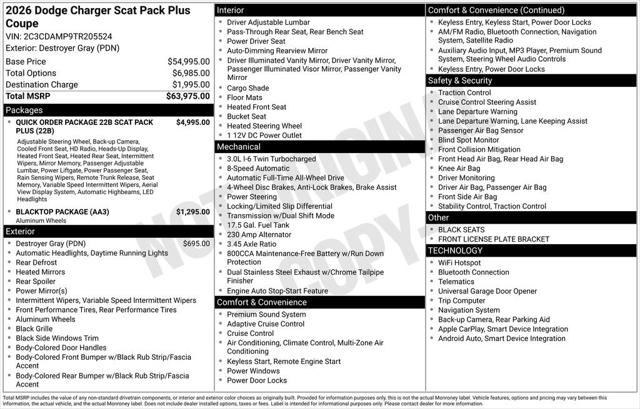 2026 Dodge Charger CHARGER SCAT PACK PLUS 2-DOOR AWD