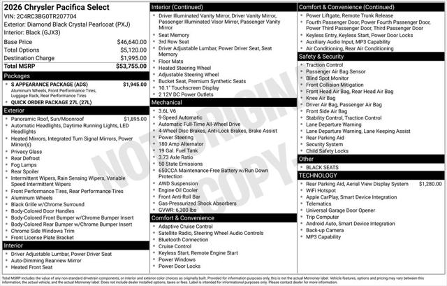 2026 Chrysler Pacifica PACIFICA SELECT AWD