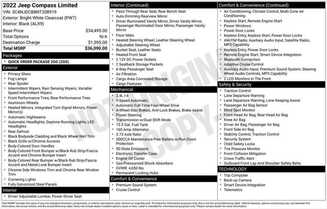 2022 Jeep Compass Limited 4x4 2022 Jeep Compass Limited 4x4