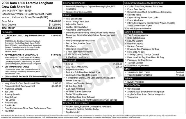2020 RAM 1500 Laramie Longhorn Crew Cab 4x4 57 Box