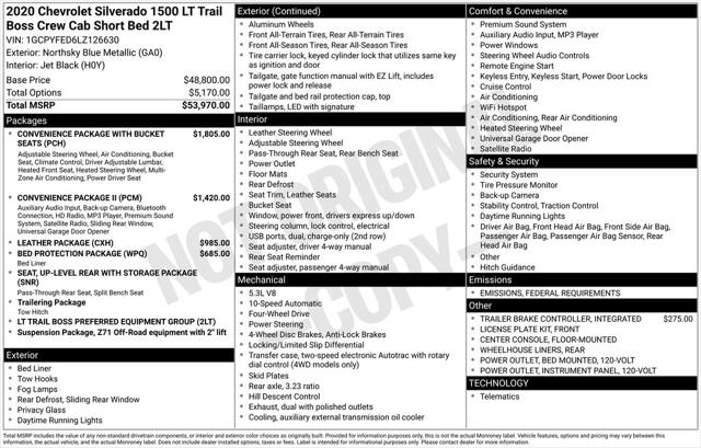 2020 Chevrolet Silverado 1500 4WD Crew Cab Short Bed LT Trail Boss