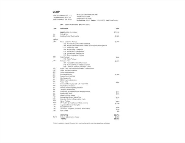 2026 Mercedes-Benz GLE GLE 450 4MATIC