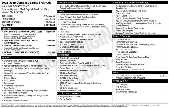 2026 Jeep Compass Limited Altitude