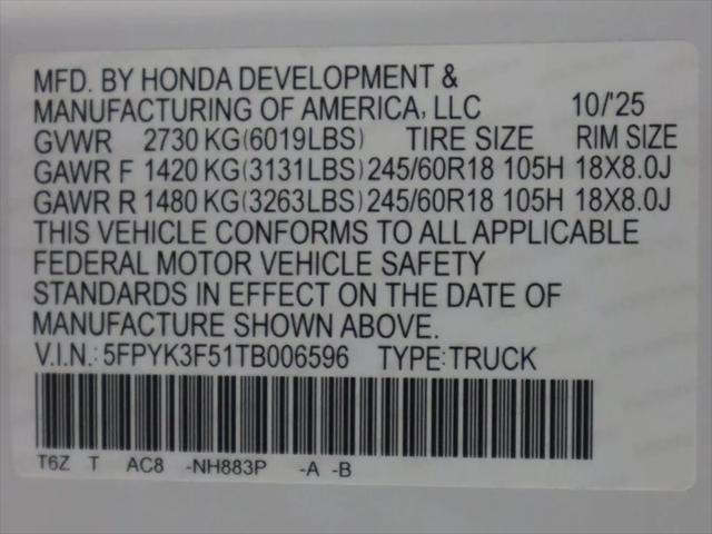2026 Honda Ridgeline RTL