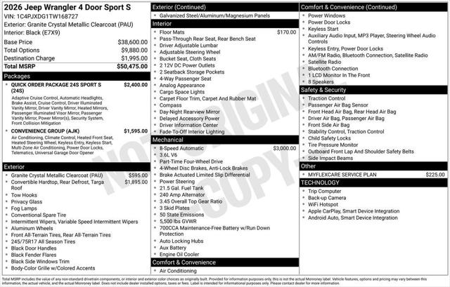 2026 Jeep Wrangler Sport S