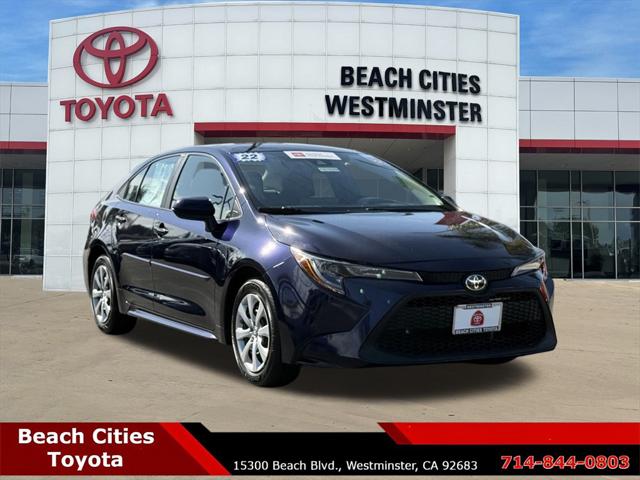 Used 2022 Toyota Corolla LE with VIN 5YFEPMAE1NP340466 for sale in Westminster, CA