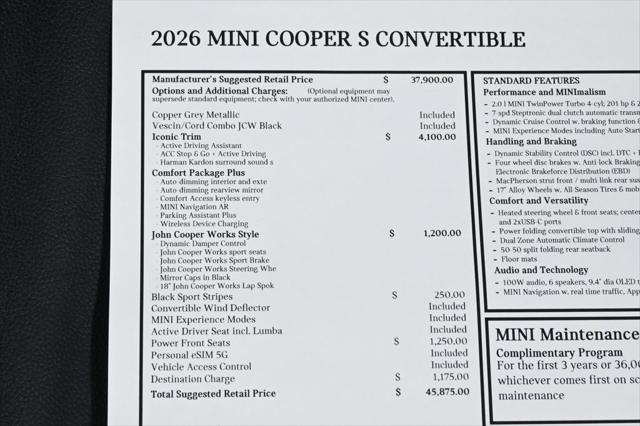 2026 MINI Cooper Convertible Cooper S