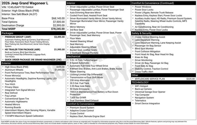 2026 Wagoneer Grand Wagoneer GRAND WAGONEER L 4X4 2026 Wagoneer Grand Wagoneer GRAND WAGONEER L 4X4