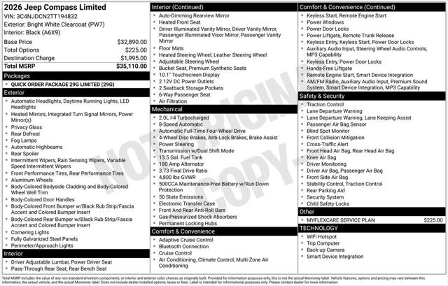 2026 Jeep Compass COMPASS LIMITED 4X4