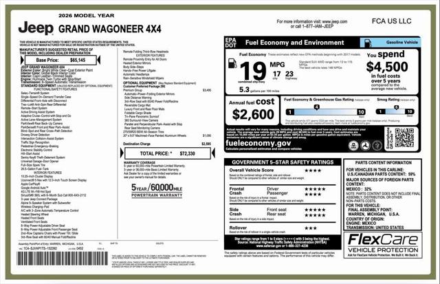 2026 Wagoneer Grand Wagoneer GRAND WAGONEER 4X4 2026 Wagoneer Grand Wagoneer GRAND WAGONEER 4X4