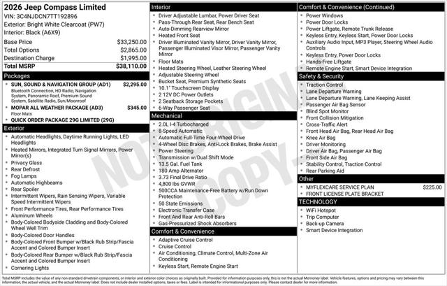 2026 Jeep Compass COMPASS LIMITED 4X4