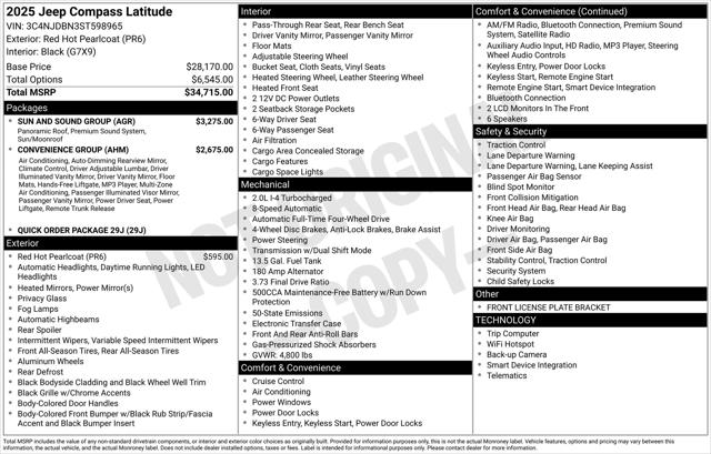 2025 Jeep Compass COMPASS LATITUDE 4X4 2025 Jeep Compass COMPASS LATITUDE 4X4