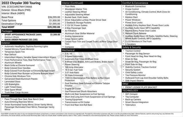 2022 Chrysler 300 Touring AWD 2022 Chrysler 300 Touring AWD