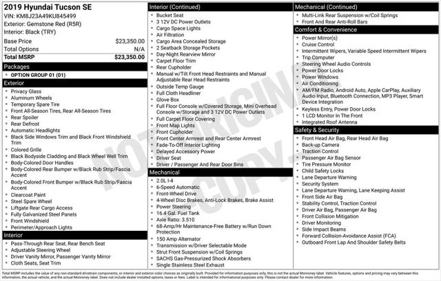 2019 Hyundai Tucson SE 2019 Hyundai Tucson SE