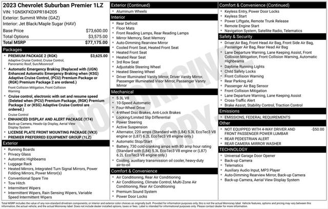 2023 Chevrolet Suburban 4WD Premier 2023 Chevrolet Suburban 4WD Premier