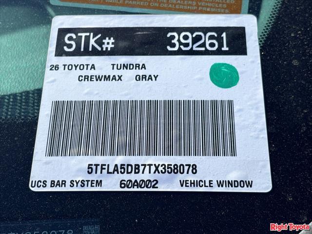 2026 Toyota Tundra SR5 CrewMax 5.5' Bed