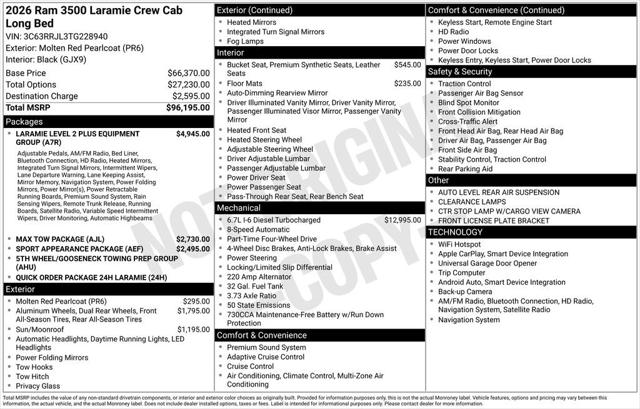 2026 RAM Ram 3500 RAM 3500 LARAMIE CREW CAB 4X4 8 BOX