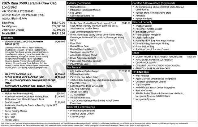 2026 RAM Ram 3500 RAM 3500 LARAMIE CREW CAB 4X4 8 BOX