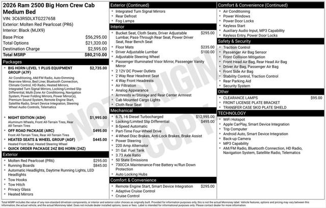 2026 RAM Ram 2500 RAM 2500 BIG HORN CREW CAB 4X4 64 BOX
