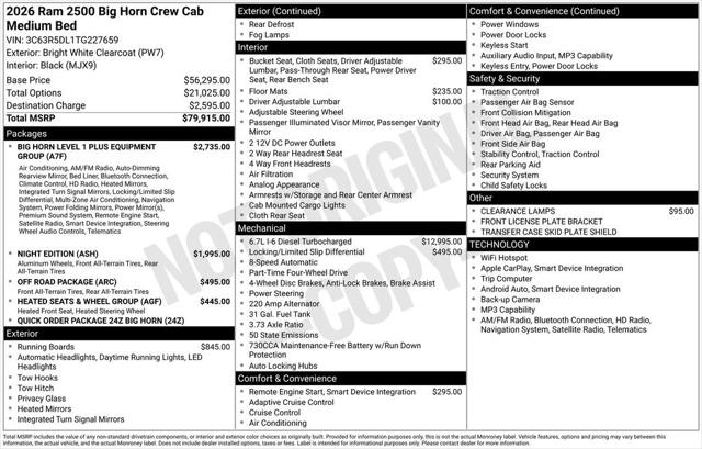 2026 RAM Ram 2500 RAM 2500 BIG HORN CREW CAB 4X4 64 BOX