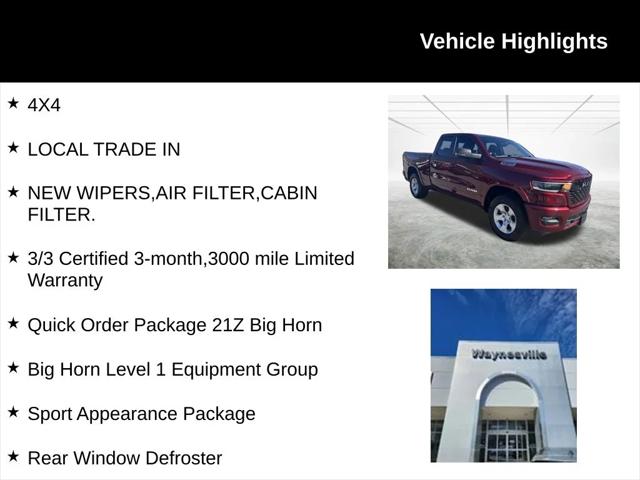 2025 RAM 1500 Big Horn Crew Cab 4x4 64 Box 2025 RAM 1500 Big Horn Crew Cab 4x4 64 Box
