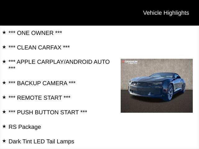 2022 Chevrolet Camaro RWD Convertible LT1 2022 Chevrolet Camaro RWD Convertible LT1