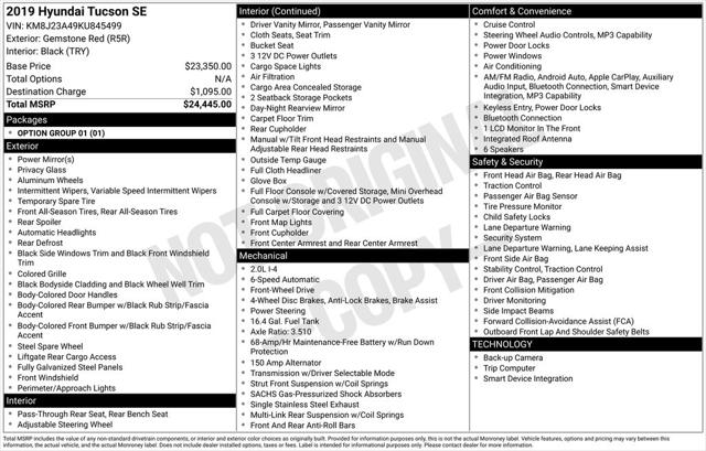 2019 Hyundai Tucson SE 2019 Hyundai Tucson SE