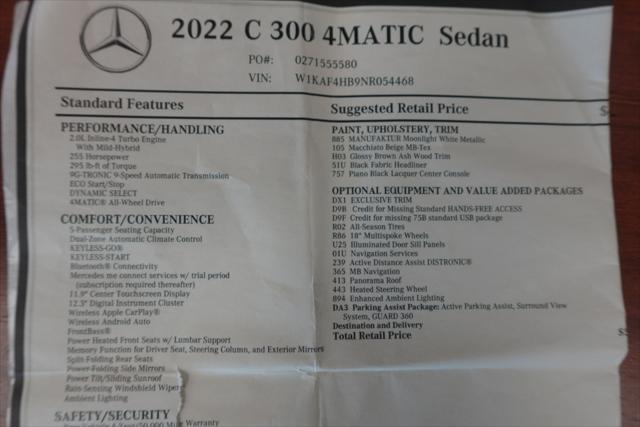 2022 Mercedes-Benz C-CLASS C 300 4MATIC Sedan