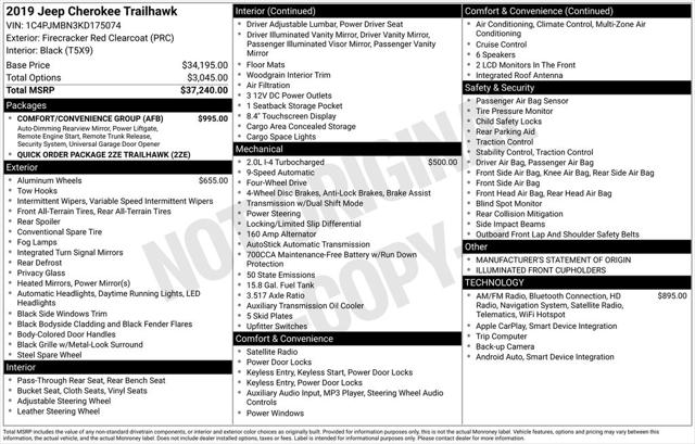 2019 Jeep Cherokee Trailhawk 4x4 2019 Jeep Cherokee Trailhawk 4x4