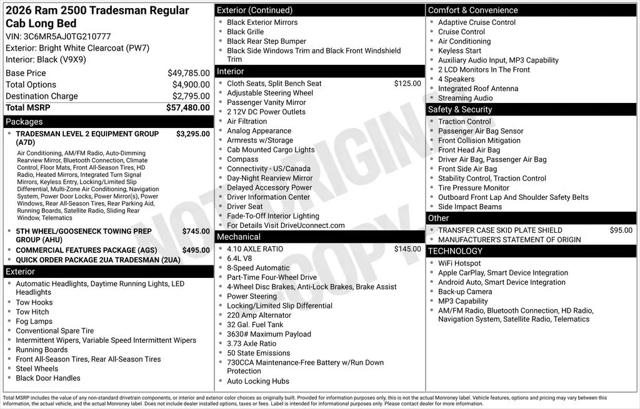 2026 Ram 2500 Tradesman Regular Cab 4x4 8 Box