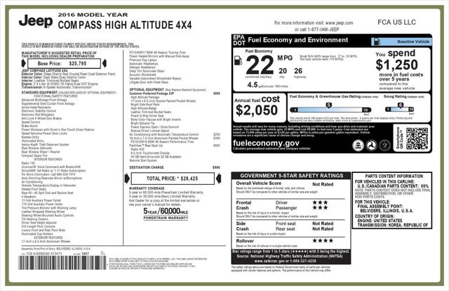 2016 Jeep Compass High Altitude Edition 2016 Jeep Compass High Altitude Edition