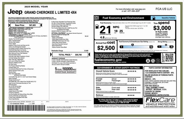 2025 Jeep Grand Cherokee GRAND CHEROKEE L LIMITED 4X4