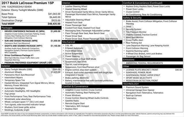2017 Buick LaCrosse Premium 2017 Buick LaCrosse Premium