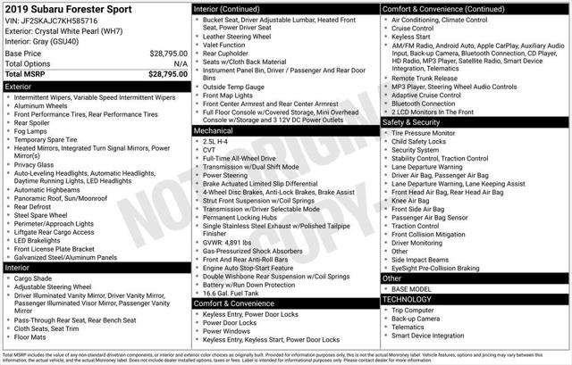 2019 Subaru Forester Sport 2019 Subaru Forester Sport