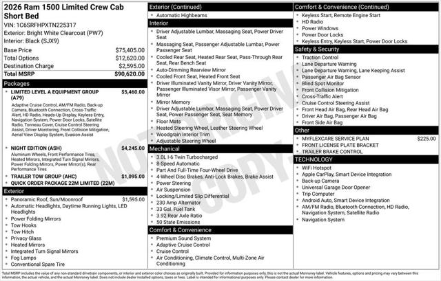 2026 RAM Ram 1500 RAM 1500 LIMITED CREW CAB 4X4 57 BOX 2026 RAM Ram 1500 RAM 1500 LIMITED CREW CAB 4X4 57 BOX