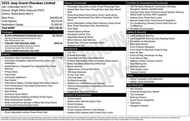 2025 Jeep Grand Cherokee GRAND CHEROKEE LIMITED 4X4 2025 Jeep Grand Cherokee GRAND CHEROKEE LIMITED 4X4