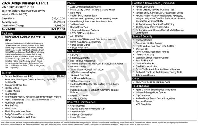 2024 Dodge Durango GT Plus AWD 2024 Dodge Durango GT Plus AWD