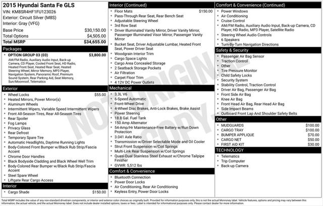 2015 Hyundai Santa Fe GLS 2015 Hyundai Santa Fe GLS