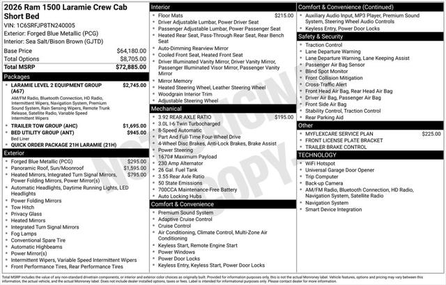 2026 RAM Ram 1500 RAM 1500 LARAMIE CREW CAB 4X4 57 BOX 2026 RAM Ram 1500 RAM 1500 LARAMIE CREW CAB 4X4 57 BOX