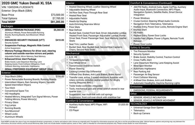 2020 GMC Yukon XL 4WD Denali 2020 GMC Yukon XL 4WD Denali