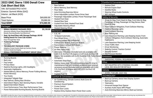 2023 GMC Sierra 1500 4WD Crew Cab Short Box Denali
