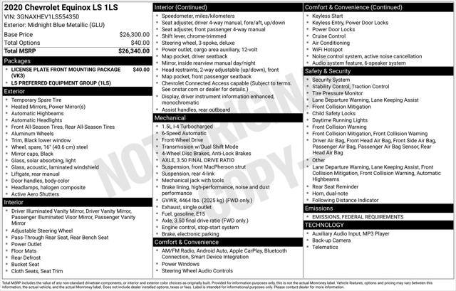 2020 Chevrolet Equinox FWD LS 2020 Chevrolet Equinox FWD LS