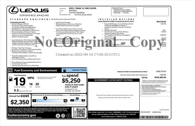 2022 Lexus LC 500 LC 500