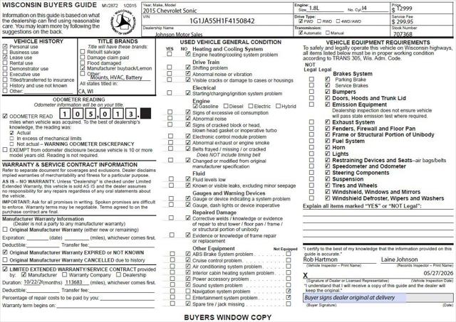 2015 Chevrolet Sonic LS Auto
