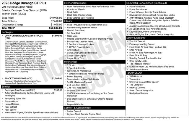 2026 Dodge Durango DURANGO GT PLUS AWD