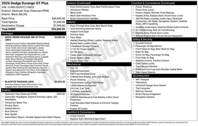 2026 Dodge Durango DURANGO GT PLUS AWD