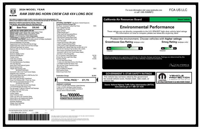 2024 RAM 3500 Big Horn Crew Cab 4x4 8 Box