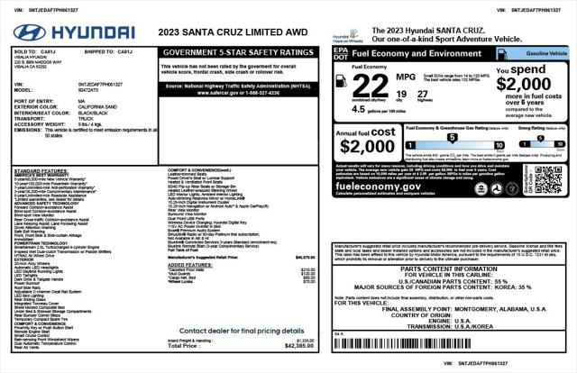 2023 Hyundai Santa Cruz Limited 2023 Hyundai Santa Cruz Limited