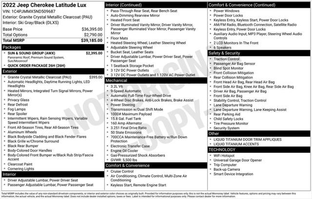 2022 Jeep Cherokee Latitude Lux 4x4